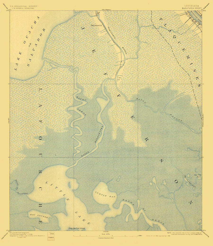 Barataria Map - 1892