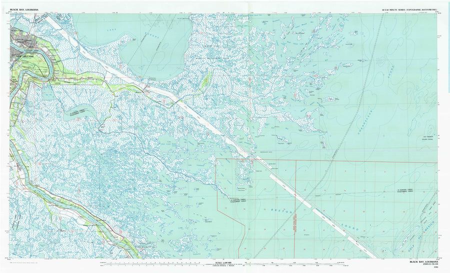 Black Bay (LA) Map - 1983