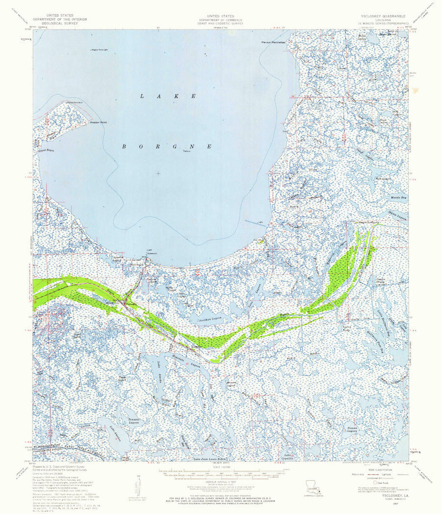 Yscloskey (LA) Map - 1957