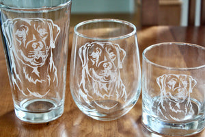 Labrador Retriever Engraved Glasses