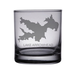 Lake Arrowhead (CA) Map Engraved Glasses