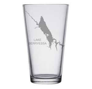 Lake Berryessa (CA) Map Engraved Glasses