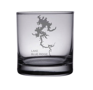 Lake Blue Ridge (GA) Map Engraved Glasses
