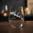 Load image into Gallery viewer, Lake Cachuma California Map Laser Engraved Glasses
