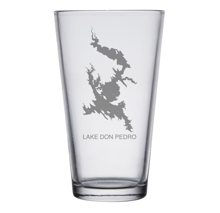 Lake Don Pedro (CA) Map Engraved Glasses