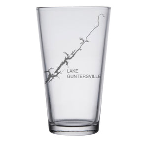 Lake Guntersville, AL Engraved Map Glasses