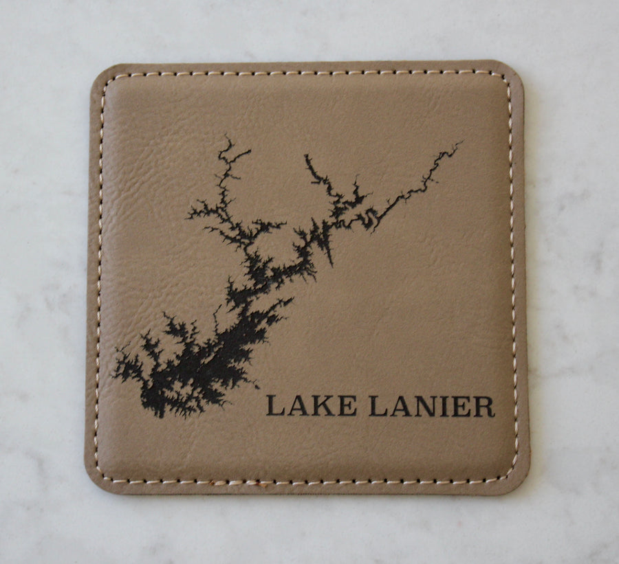 Lake Lanier Coaster Set (Slate or Leatherette)