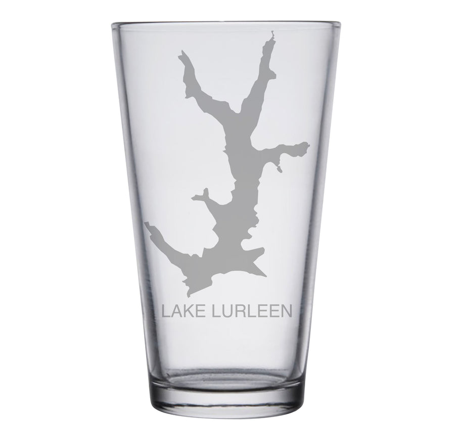 Lake Lurleen, AL Map Engraved Glasses