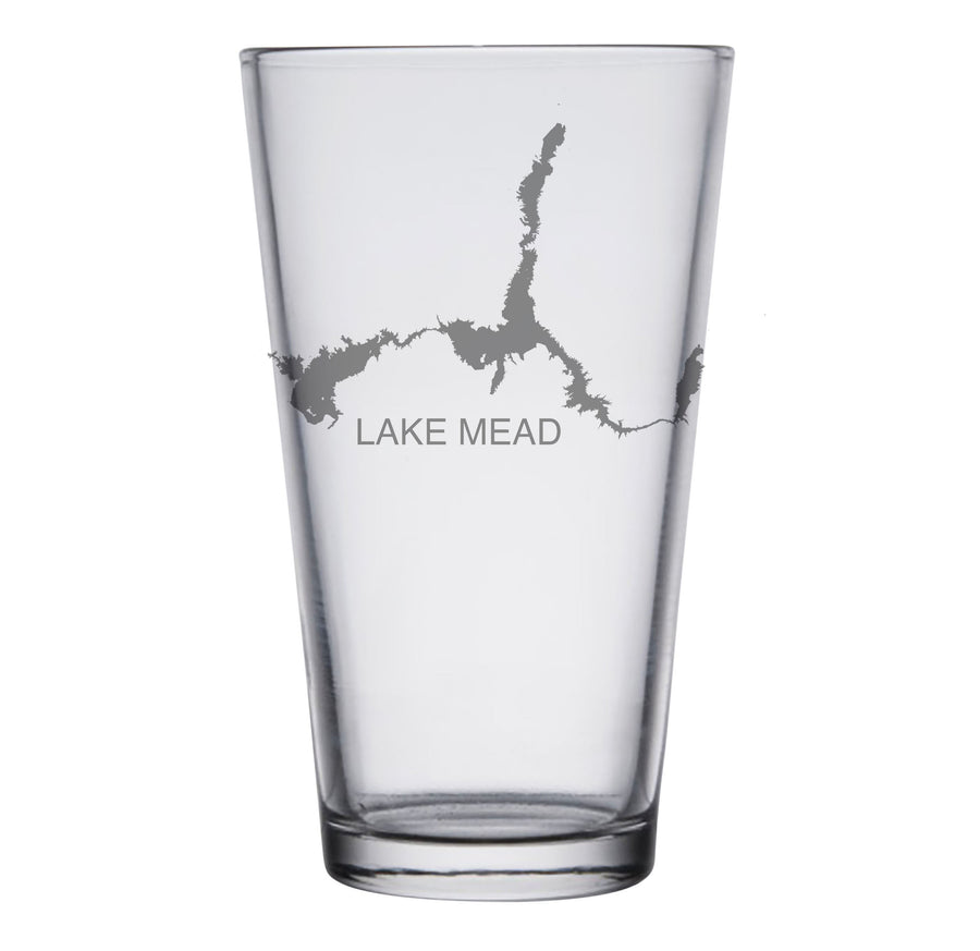 Lake Mead (AZ) Map Engraved Glasses