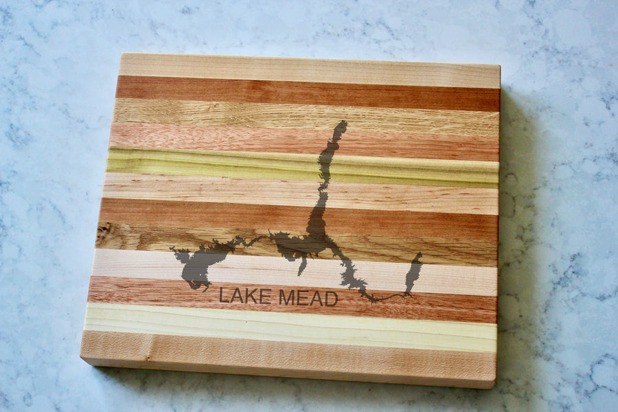 Lake Mead Map Engraved Wooden Serving Board & Bar Board