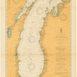 Load image into Gallery viewer, Lake Michigan Map 1915 - Nautical Chart Print - Paper | Canvas | Metal
