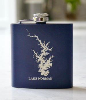 Lake Norman Engraved Stainless Steel Flask - 6 oz.