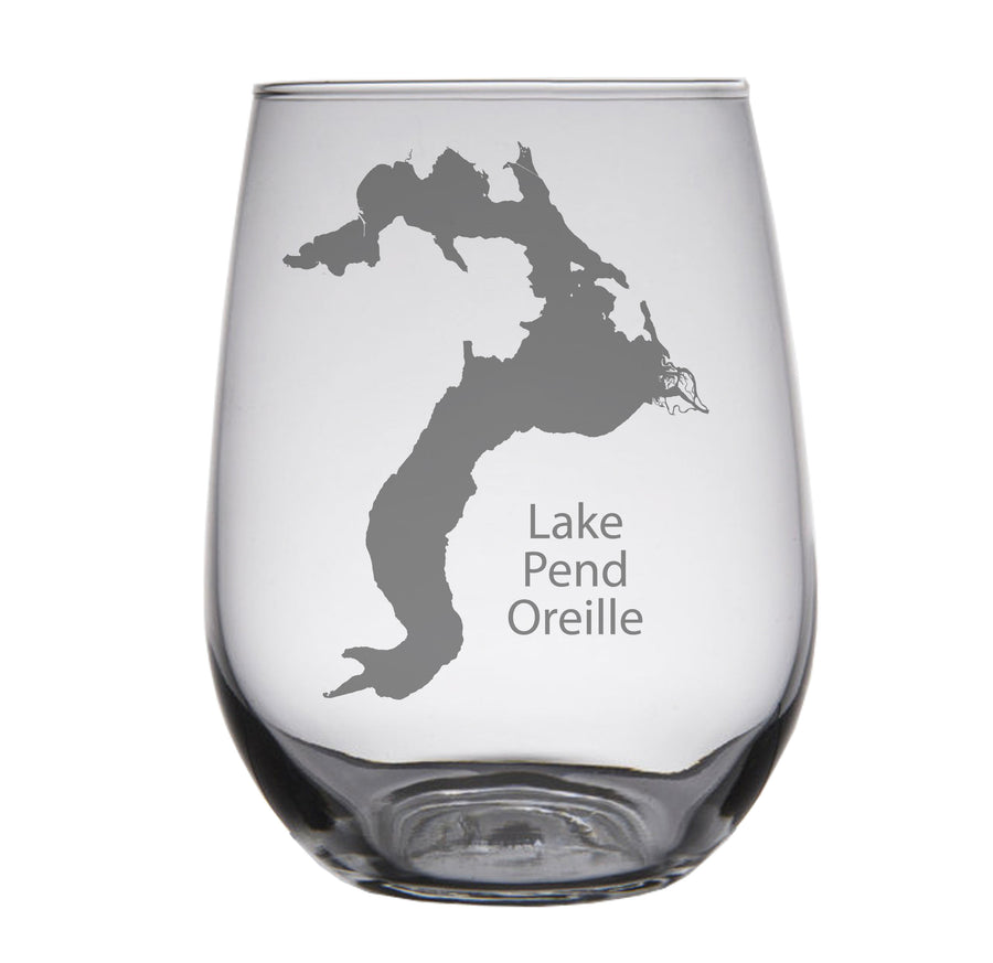 Lake Pend Oreille (ID) Engraved Glasses