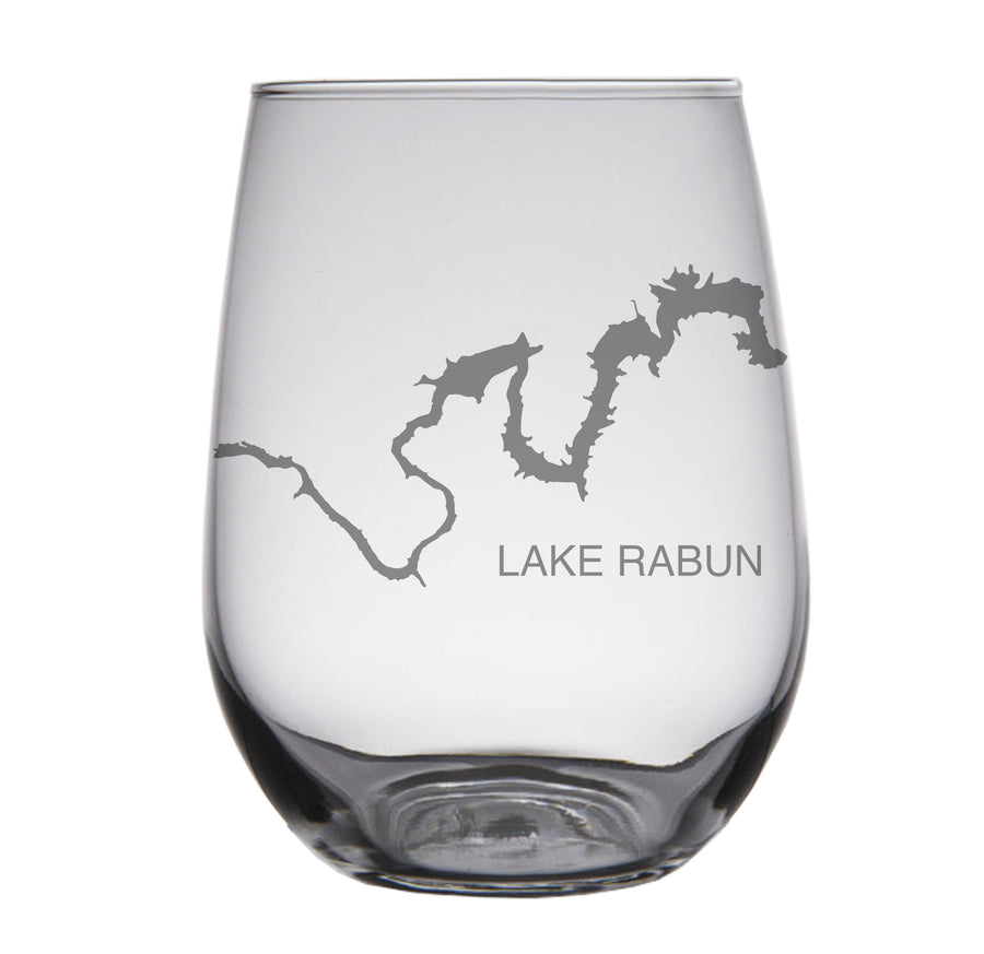 Lake Raybun (GA) Map Engraved Glasses