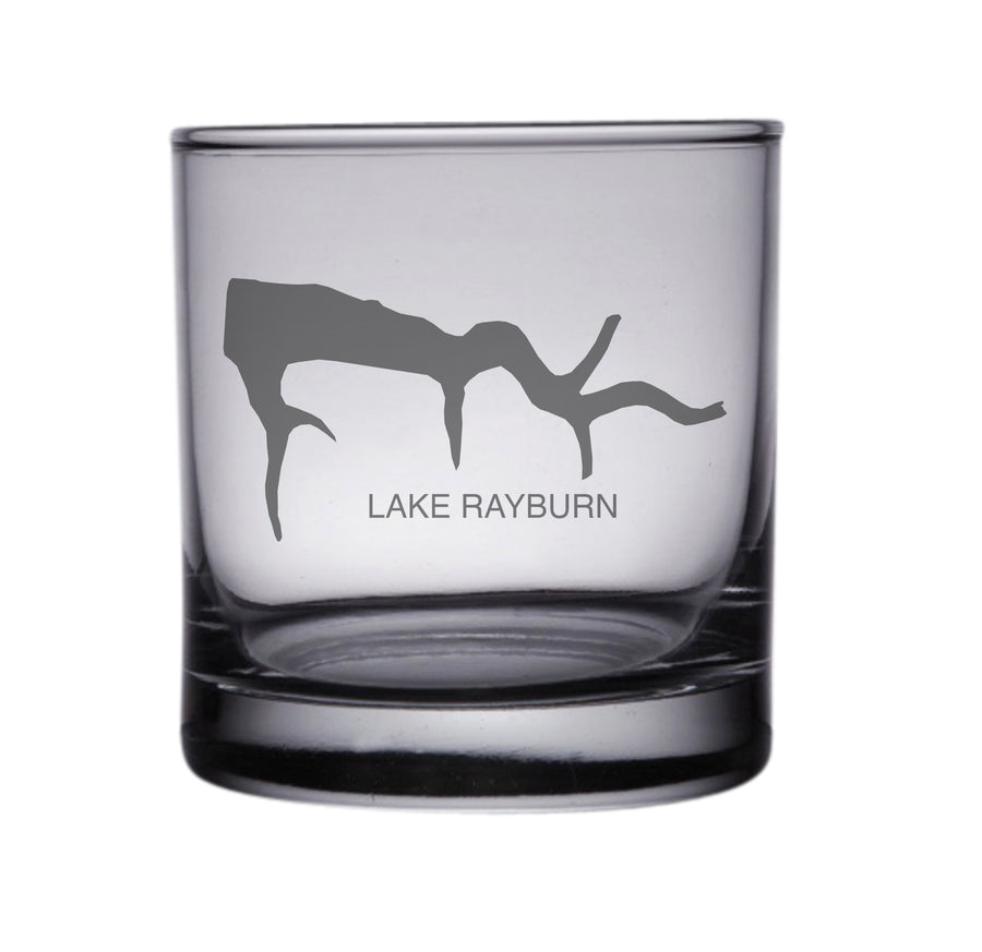 Lake Rayburn, AR Map Engraved Glasses