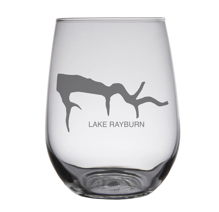 Lake Rayburn (AR) Map Engraved Glasses