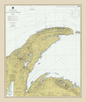 Lake Superior - Big Bay Point to Redridge 1982 Nautical Chart Sherpa Fleece Blanket