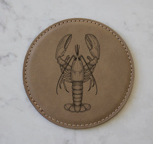 Lobster Coaster Set (Slate or Leatherette)