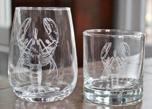 Lobster Engraved Glasses