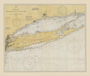 Long Island 1934 Nautical Chart Sherpa Fleece Blanket
