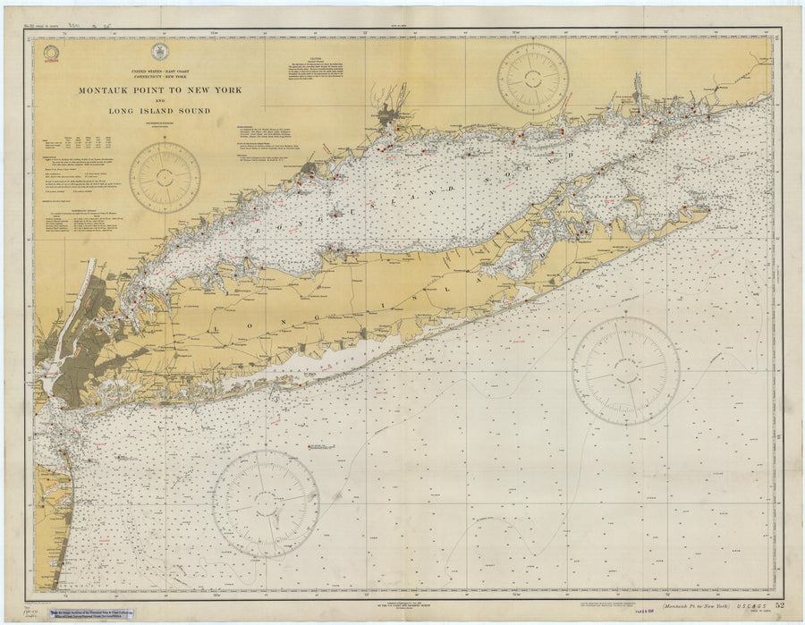 Long Island Map 1934 - Nautical Chart Print - Paper | Canvas | Metal