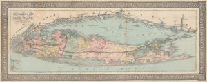 Long Island Map - 1866- Nautical Chart Print - Paper | Canvas | Metal
