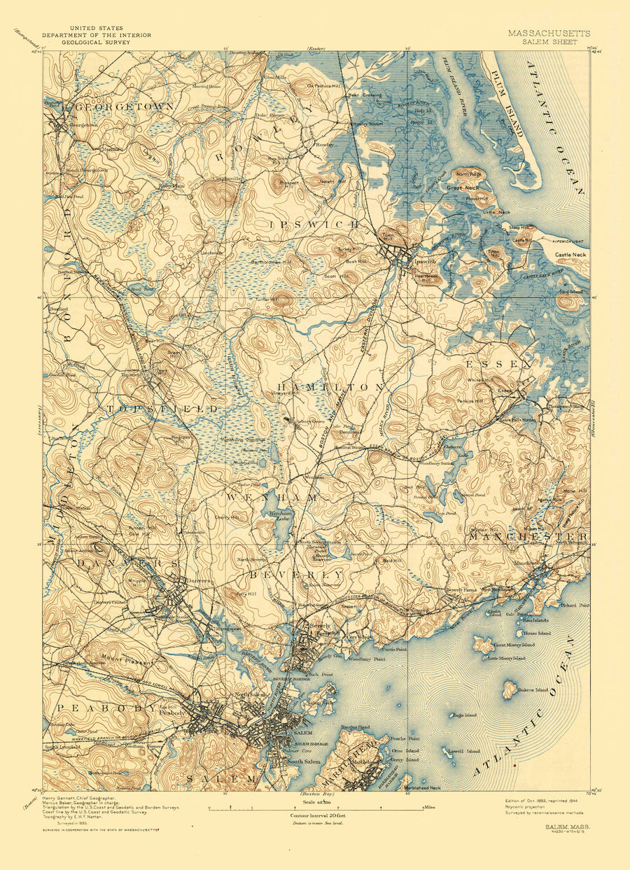 Salem (MA) Map - 1893
