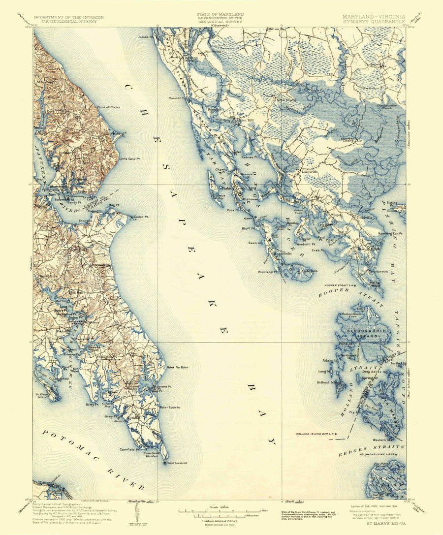 St Marys (Maryland) Topographic Map - 1906