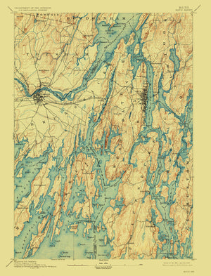 Bath (ME) Topographic Map - 1894