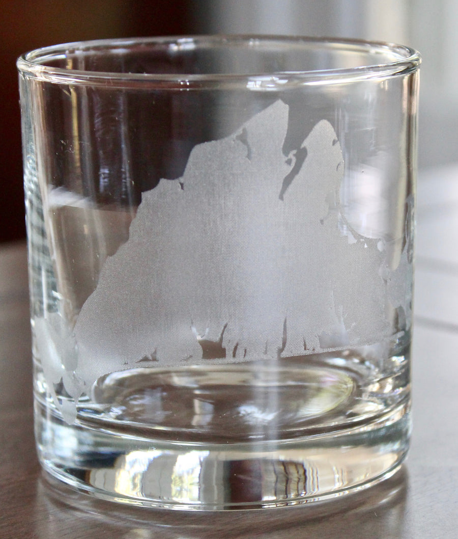 Martha's Vineyard Map Engraved Glasses