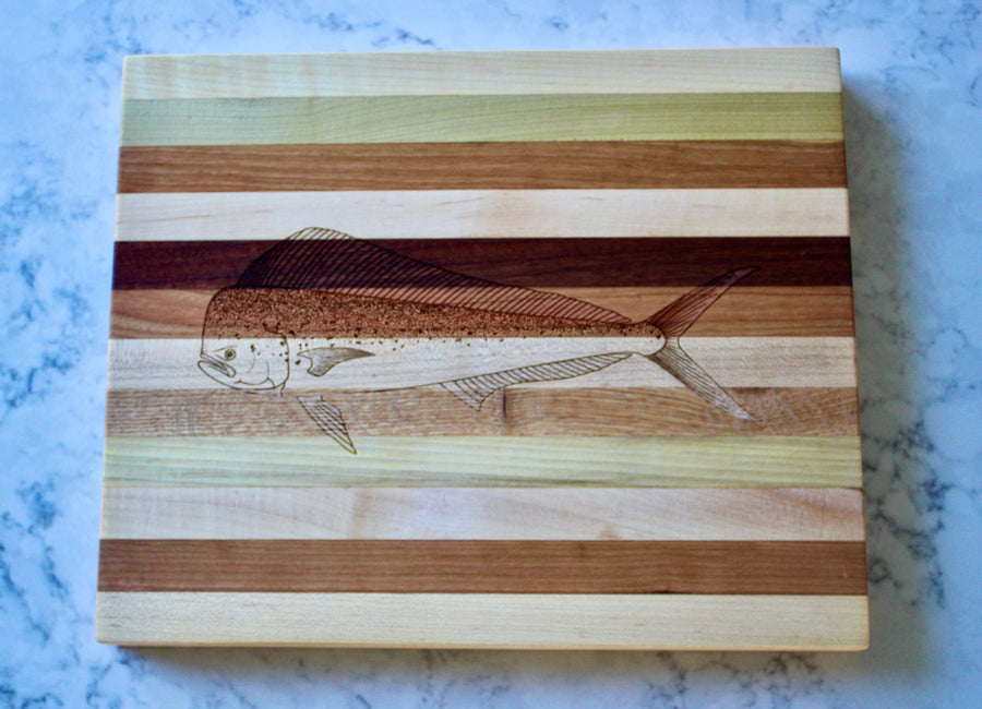 Mahi Mahi (Dolphinfish) Engraved Wooden Serving Board & Bar Board