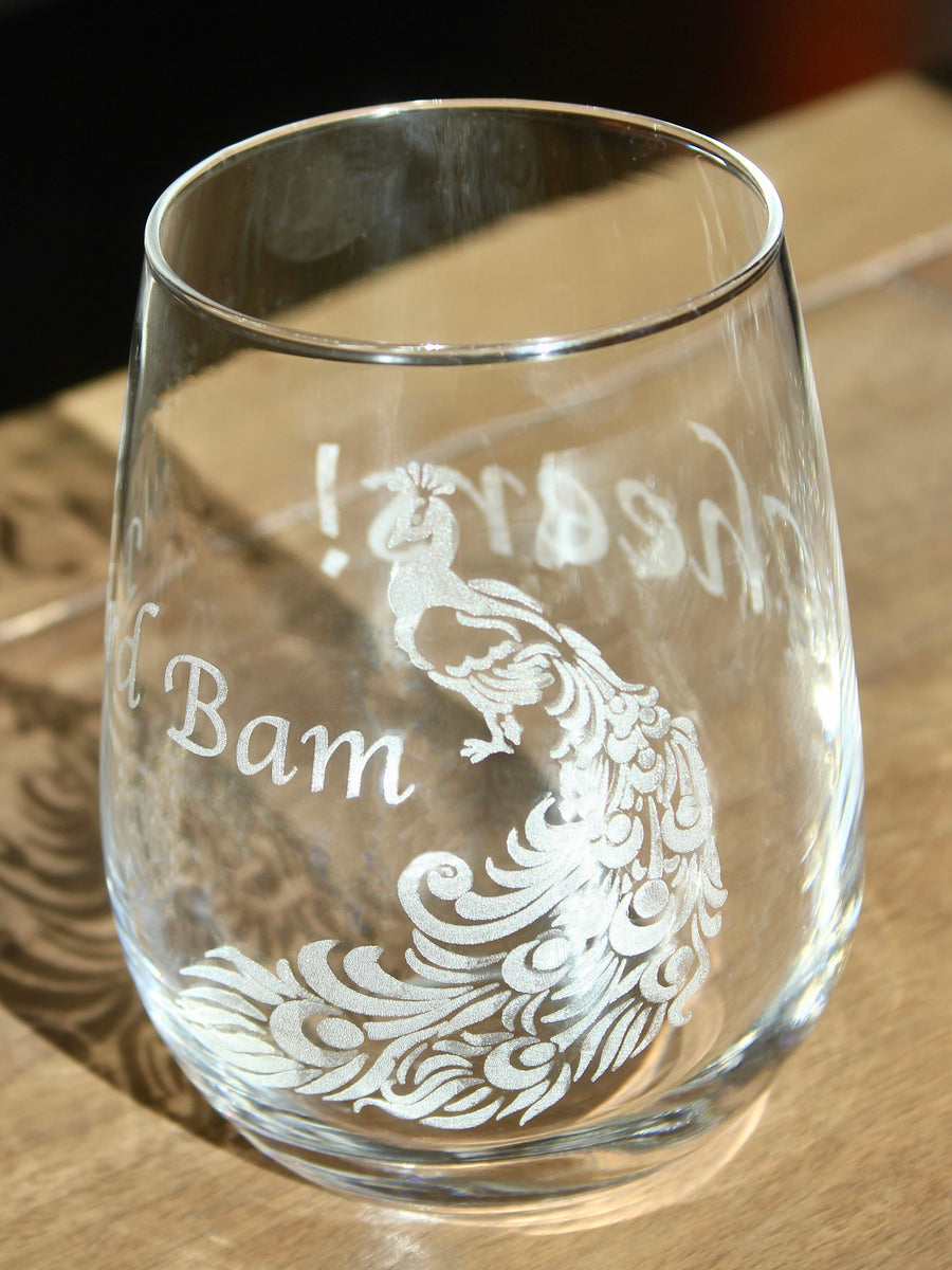 Mahjong Engraved Glasses - Bird Bam/Cheers!