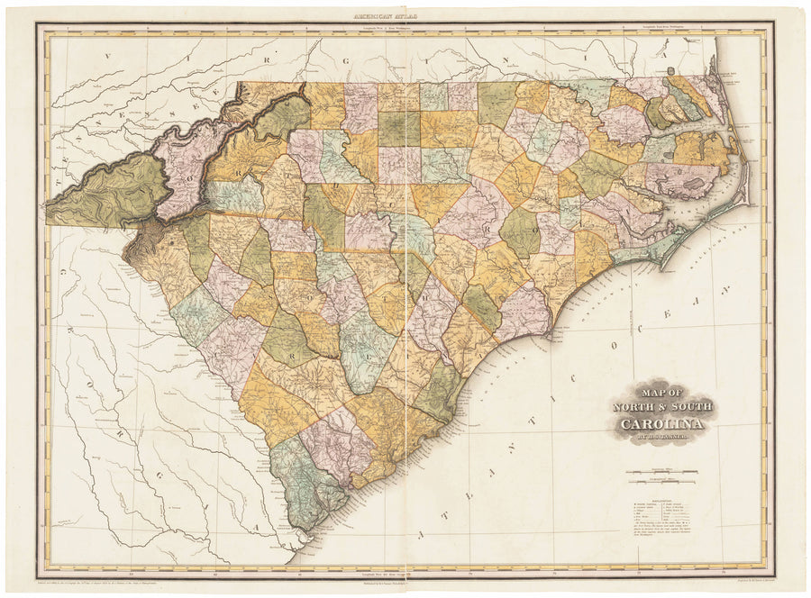 North Carolina & South Carolina Map