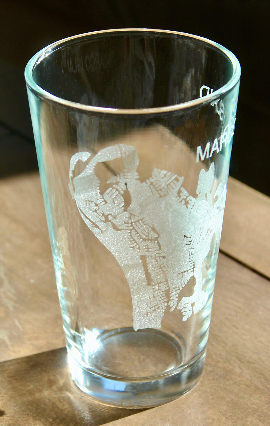 Marco Island Map Engraved Glasses