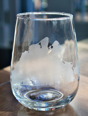 Martha's Vineyard Map Engraved Glasses