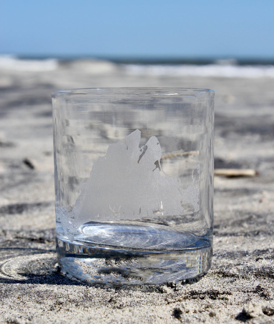 Martha's Vineyard Map Engraved Glasses