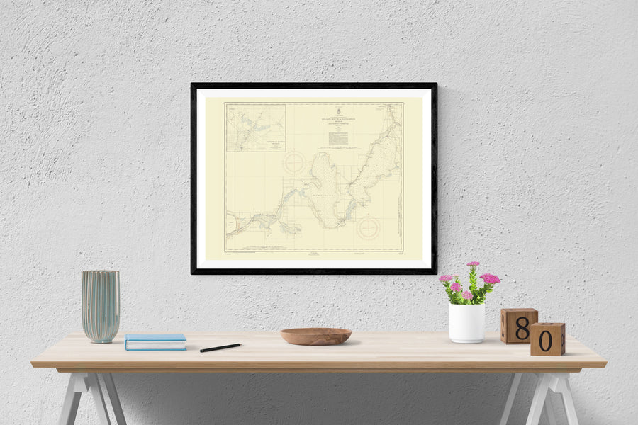 Michigan Inland Route of Navigation Map 1955 - Nautical Chart Print - Paper | Canvas | Metal