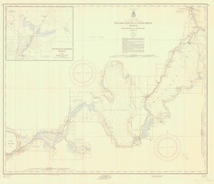 Michigan Inland Route of Navigation Map 1955 - Nautical Chart Print - Paper | Canvas | Metal