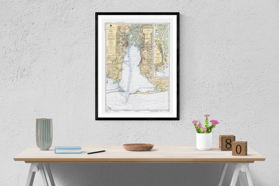 Mobile Bay Map - Alabama 1984 - Nautical Chart Print - Paper | Canvas | Metal