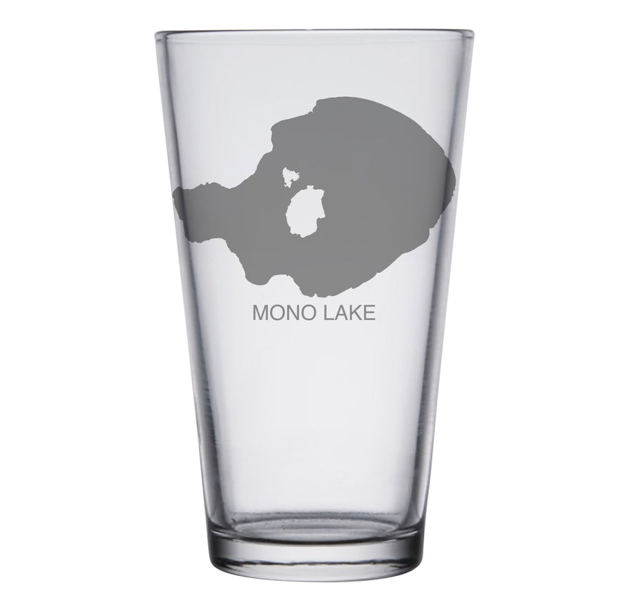 Mono Lake (CA) Map Engraved Glasses