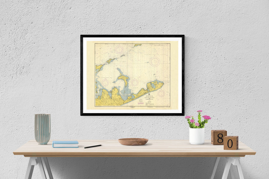 Montauk Map - Montauk Point 1951 - Nautical Chart Print - Paper | Canvas | Metal