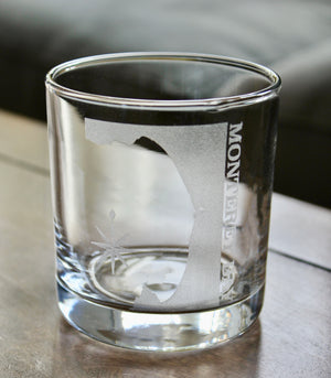 Monterey Bay Map Engraved Glasses