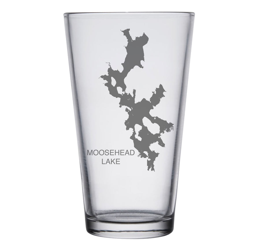 Moosehead Lake Map Engraved Glasses