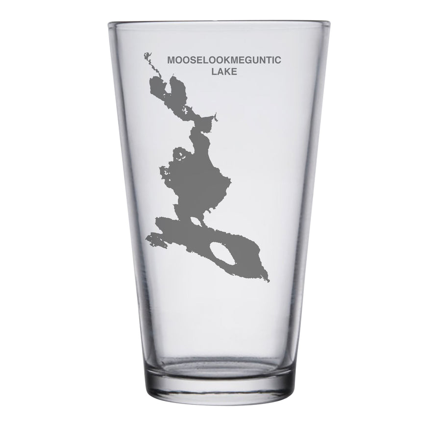 Moosleookmeguntic Lake Map Engraved Glasses