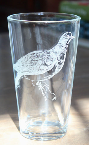 Mourning Dove Engraved Glasses