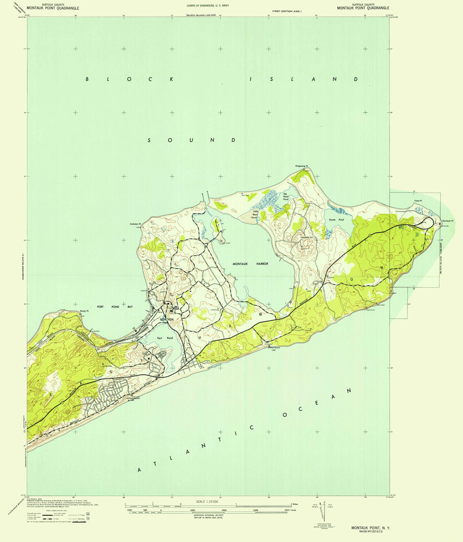 Montauk (Long Island) Map - 1942