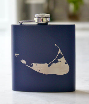 Nantucket Engraved Stainless Steel Flask - 6 oz.