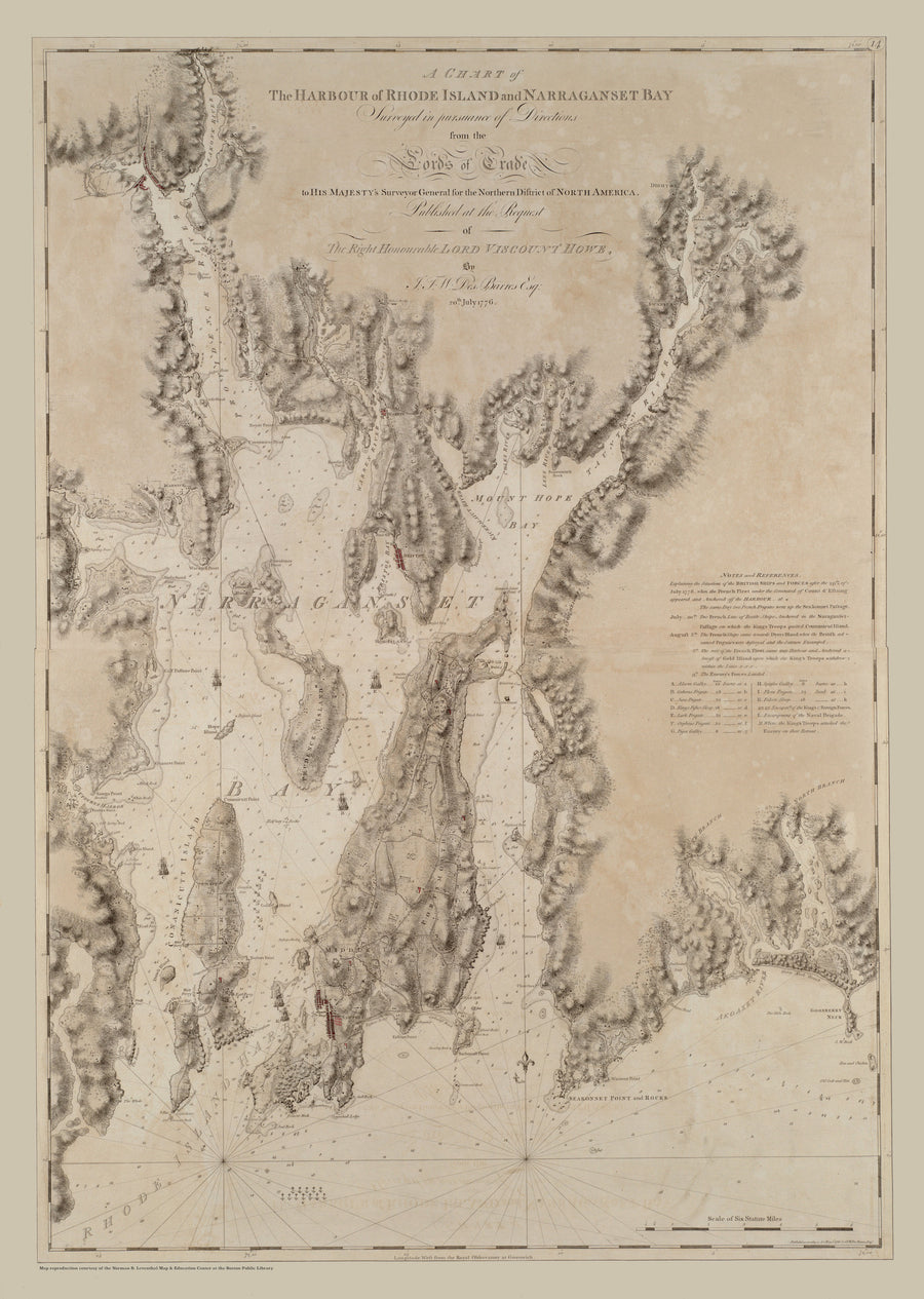 Narragansett Bay Map - 1776