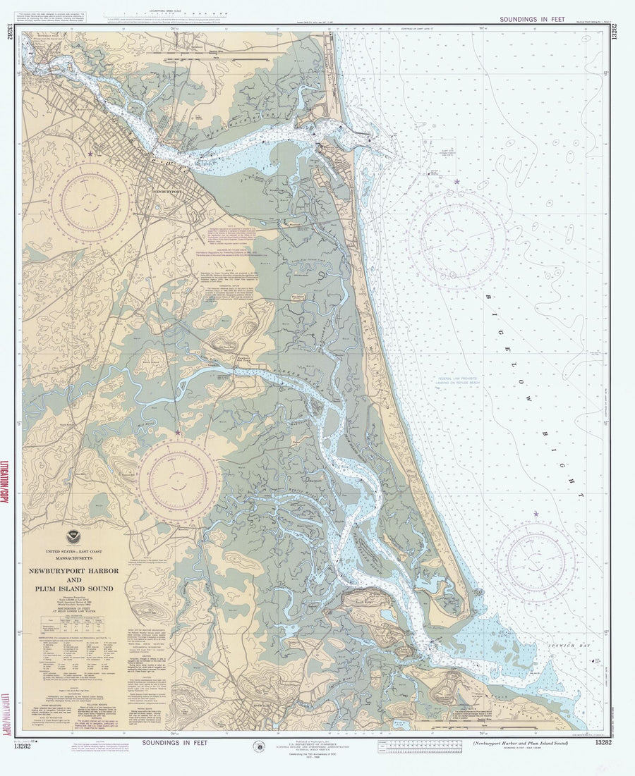 Newburyport Harbor and Plum Island Map - 1988 - Nautical Chart Print - Paper | Canvas | Metal