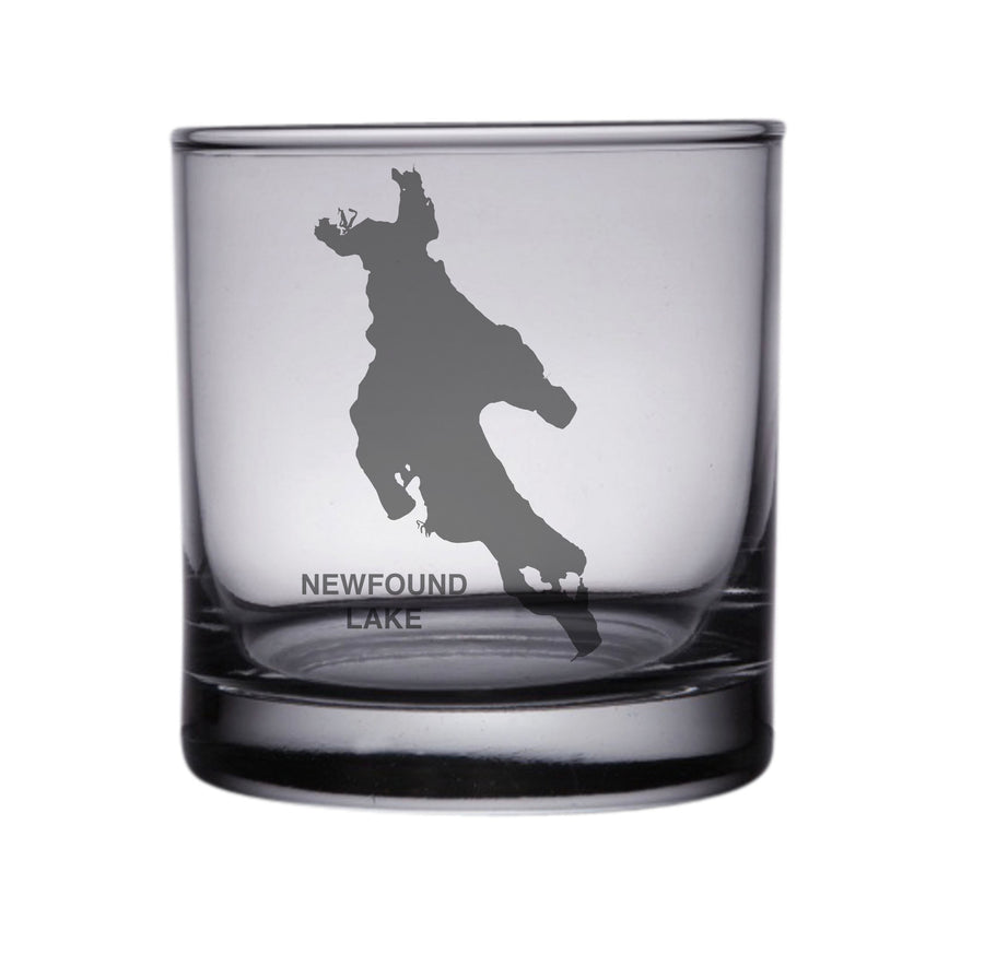 Newfound Lake Map Engraved Glasses